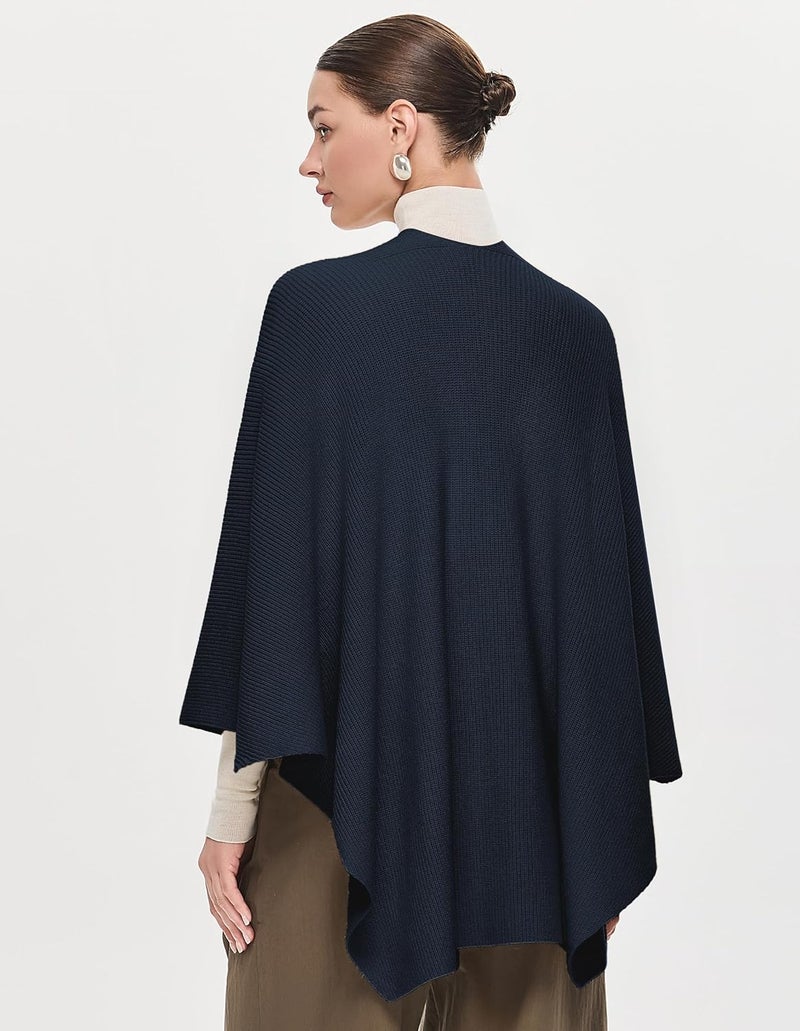 Puli Women's Elegant Shawl Wraps Soft Open Front Poncho Sweater for Spring Fall Winter - Image 4